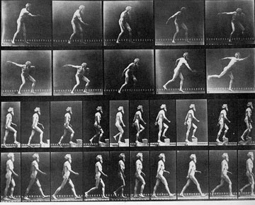 Eadweard Muybridge, sequences of himself throwing a disc, using a step and walking. 